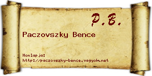 Paczovszky Bence névjegykártya